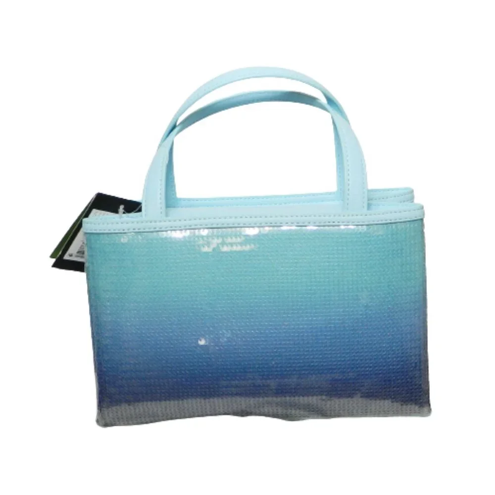 kate spade new york $398 Sam Icon Ombre Sequin Fabric Small Tote Pool NWT